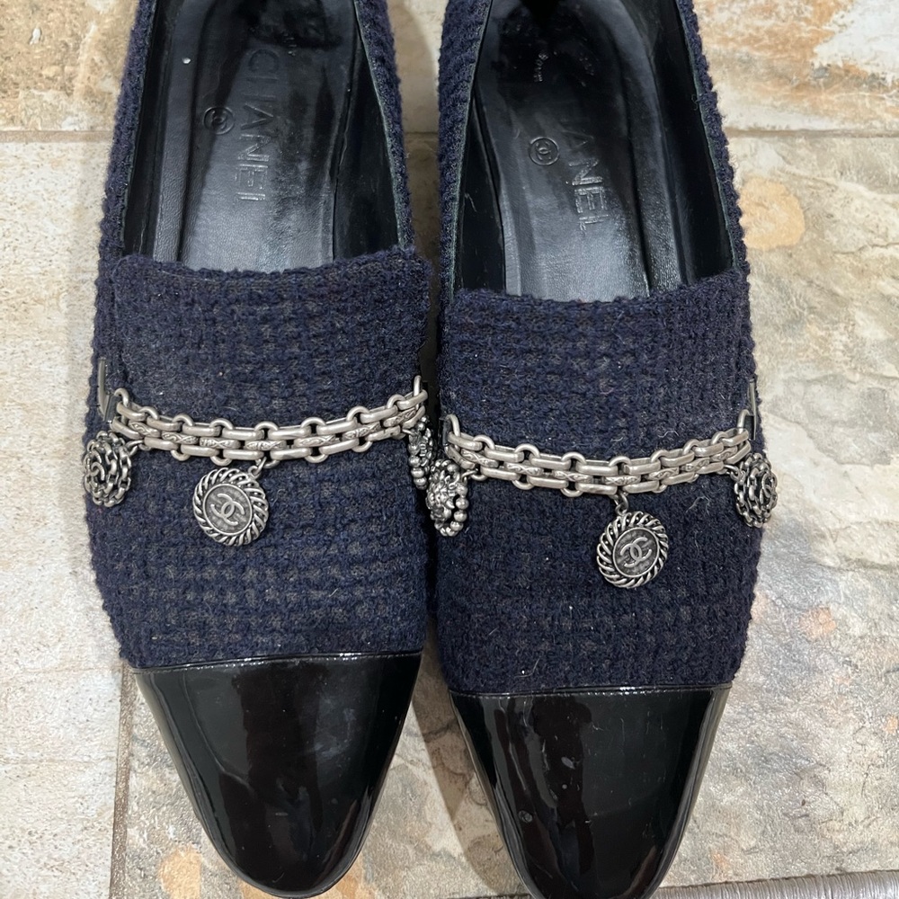 Chanel fabric loafers